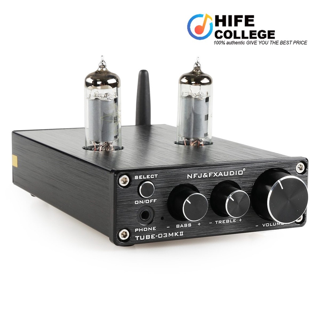 FX AUDIO Vacuum Tube Preamp—Mini Electronic Audio Stereo Pre-Amplifier Hi-Fi Bass and Treble Control Preamplifier with DC12V Power Supply for Home Audio Player Silvery 