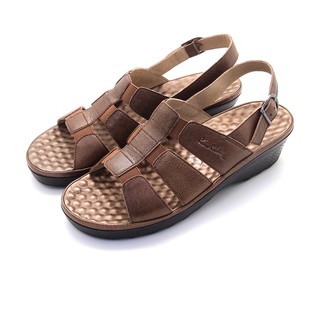 Pierre Cardin รองเท้าผู้หญิง รองเท้าแตะ รองเท้าแตะเพื่อสุขภาพ นุ่มสบาย ผลิตจากหนังแท้ สีบรอนซ์ทอง รุ่น 21SS242