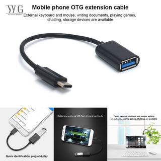 Wpgy Type-C Otg อะแดปเตอร์สายเคเบิ้ล Usb 3.1 Type C Male To Usb 3.0 A Female Otg อะแดปเตอร์สายเคเบิ้ล 16 ซม.