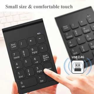 Numeric Mini Keypad 2.4G Wireless คีย์บอร์ดตัวเลขไร้สายUSB คีย์บอร์ด แป้นตัวเลข แป้นพิมพ์18ปุ่ม สำหรับNotebook