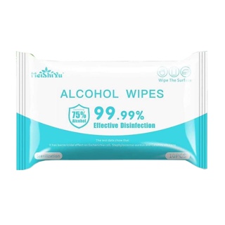 ทิชชู่เปียกแอลกอฮอล์MeiShiYu Alcohol Wipes ทิชชู่เปียกผ้าเปียก ทิชชู่เช็ดทำความสะอาด 10 แผ่น