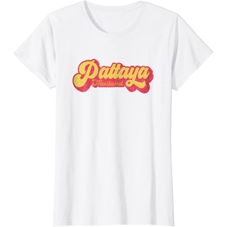 เสื้อยืดสีขาวประเทศไทยเสื้อยืดกีฬา Pattaya Thai Beach Resort Retro Thailand T-shirt Thailand Round neck T-shirtS-4XL