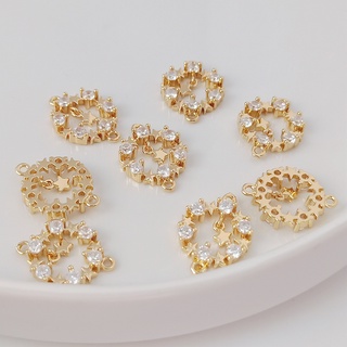 จี้สร้อยคอ สร้อยข้อมือ ทองแดง 14K ประดับเพทาย ดาวห้าแฉก ทรงกลม DIY