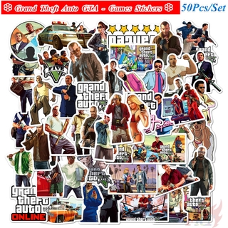 ❉ สติกเกอร์ ลาย Grand Theft Auto GTA - Series 01 Rockstar Games กันน้ำ 50 ชิ้น/ ชุด