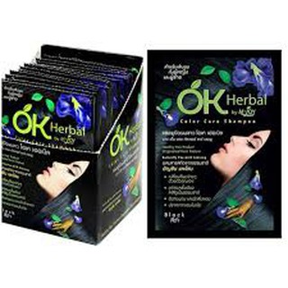 OK Herbal แชมพูปิดผมขาว แชมพูสระ แชมพู เปลี่ยนสีผม (1กล่อง12ซอง)