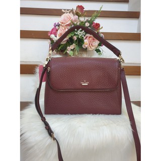 👑ผ่อน0%~แท้100%👑 กระเป๋าสะพาย  KATE SPADE  Miri Chester street  Satchel Handbag Cherry Woods