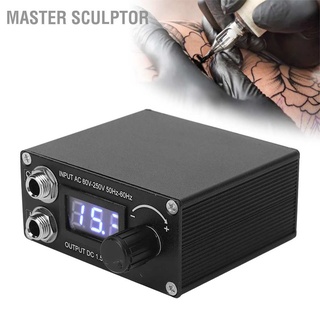 Master Sculptor Portable Black Tattoo Power Supply Aluminium Alloy Source with LCD Display 60‑250V