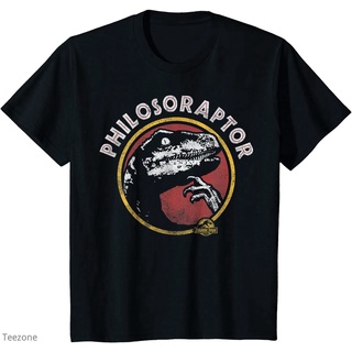 เสื้อยืดผ้าฝ้าย เสื้อยืดแขนสั้น คอกลม ผ้าฝ้าย พิมพ์ลายกราฟฟิค Jurassic Park Philosopher แฟชั่นฤดูร้อน สําหรับผู้ชาย