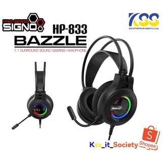 💥9.9🚀ส่งชัวร์ส่งไวจร้า🚀 SIGNO 7.1 Surround Sound Gaming Headphone BAZZLE รุ่น HP-833 (Black) (หูฟัง เกมส์มิ่ง)