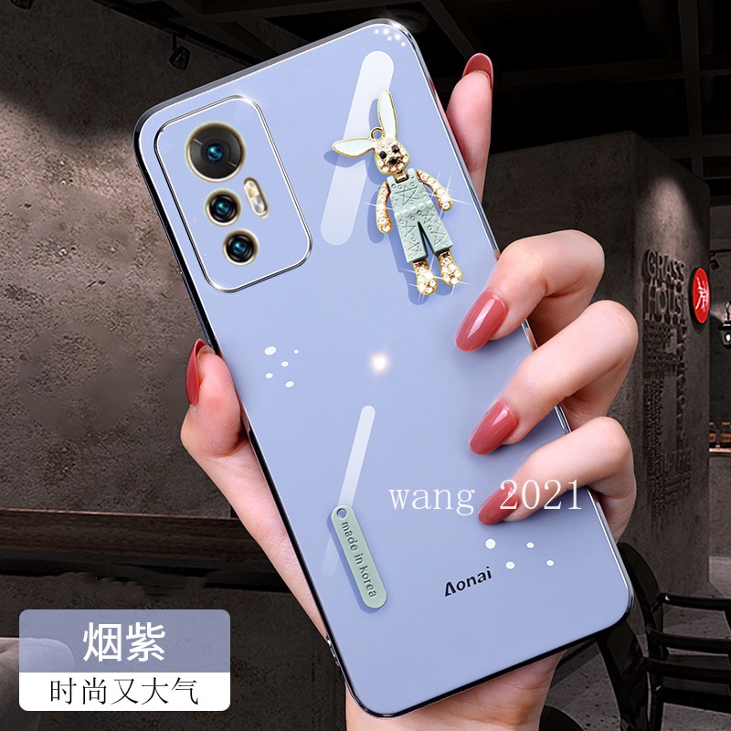 2022 New Casing Xiaomi 12T Pro 12 Lite POCO M5s C40 เคส Phone Case Straight Edge Plating with Trendy Rabbit Ultra-thin Silicone Soft Back Cover เคสโทรศัพท #8