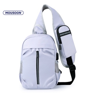 MOUSOON กระเป๋าคาดหน้าอกผู้ชาย cross-border ความจุขนาดใหญ่ผ้า Oxford Mens messenger กระเป๋ากระเป๋าสะพายเดินทางกลางแจ้ง