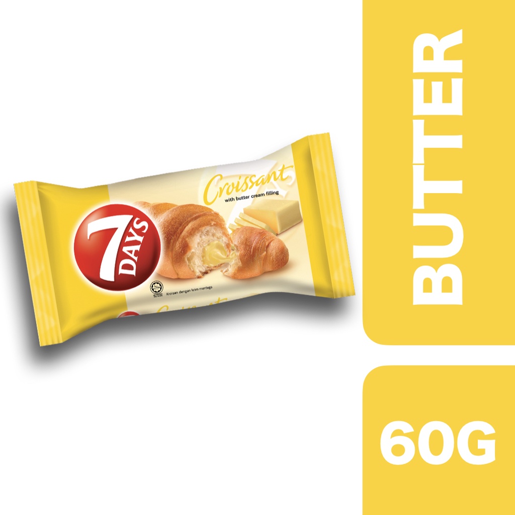 7Days Croissant with Butter Cream filling 60g ++ 7เดย์ ครัวซองต์สอดไส้ครีมเนย 60 กรัม