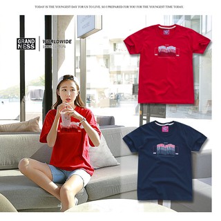 Grandness เสื้อยืดลายกราฟิก รุ่น GN194-5 ( สีแดง / สีกรม )