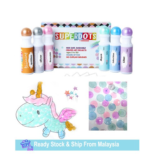 [SUPERDOT] Shining Art Dot markers Marker Set 6 สี