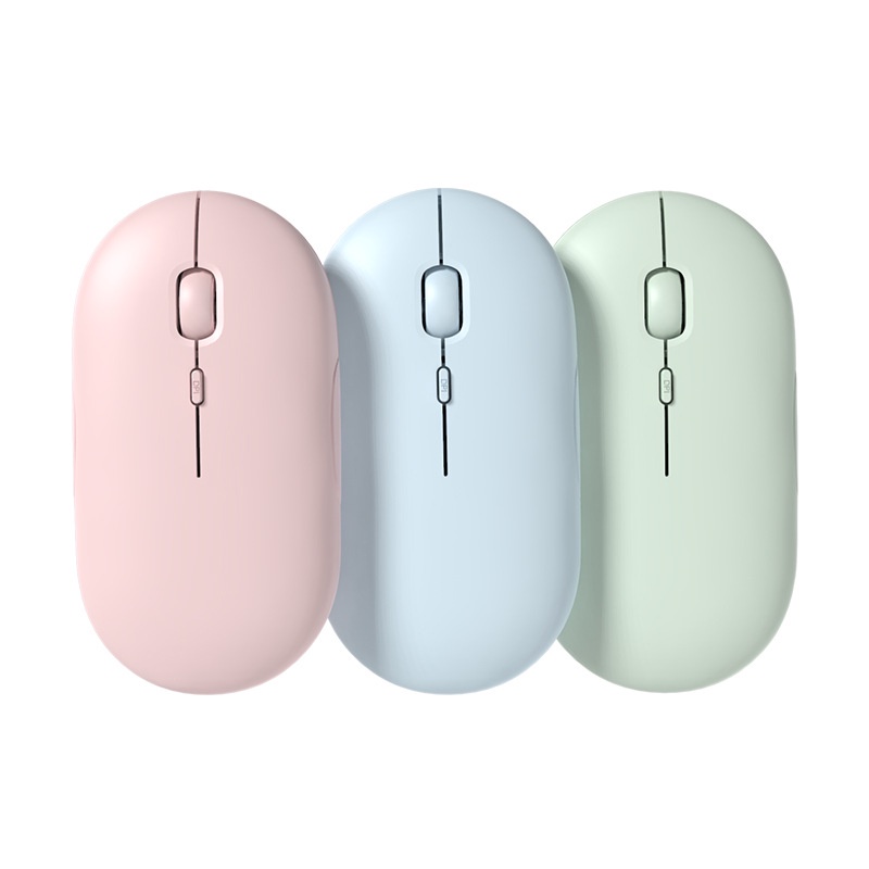 ใช้กับipadได้✅เมาส์พาสเทล ⚡️เมาส์ไร้สาย 2.4g ไร้เสียง แบตในตัว มีบลูทูธ เม้าส์ macaron สีสวย Wireless rechargable mouse