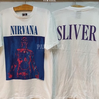 เสื้อยืดผ้าฝ้าย [ NIRVANA ] Sliver @1993  เสื้อร๊อค เสื้อทัวร์ เสื้อวง เนอร์วาน่า  sliver ป้ายGian