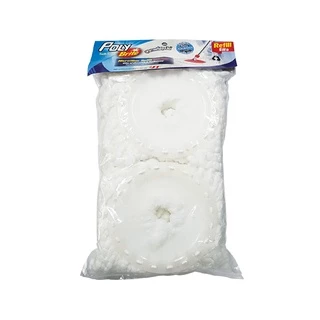 Poly-Brite โพลี-ไบรท์ รีฟิล ผ้าม็อบถังปั่น สีขาว (2 ชิ้น/แพ็ก) ผ้าไมโครไฟเบอร์