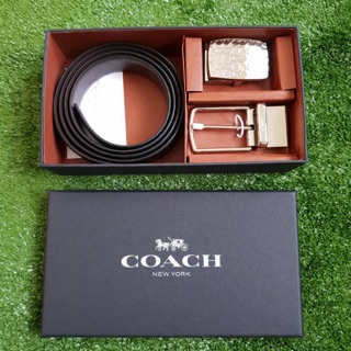 Coach set เซ็ตเข็มขัดแบบเปลี่ยนหัวเข็มขัดได้ สายเข็มขัดใส่ได้ 2 ด้าน หัวเข็มขัดหมุนได้ กลับสายหน้า-หลังได้