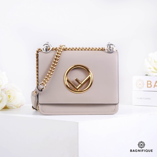 FENDI SMALL KAN I LEATHER BEIGE