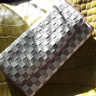 Genuine snake crocodile wallet  whiteAlligator skin กระเป๋าสตางค์ใบสั้น หนัง แบบพับ แฟชั่นสำหรับผู้ชาย