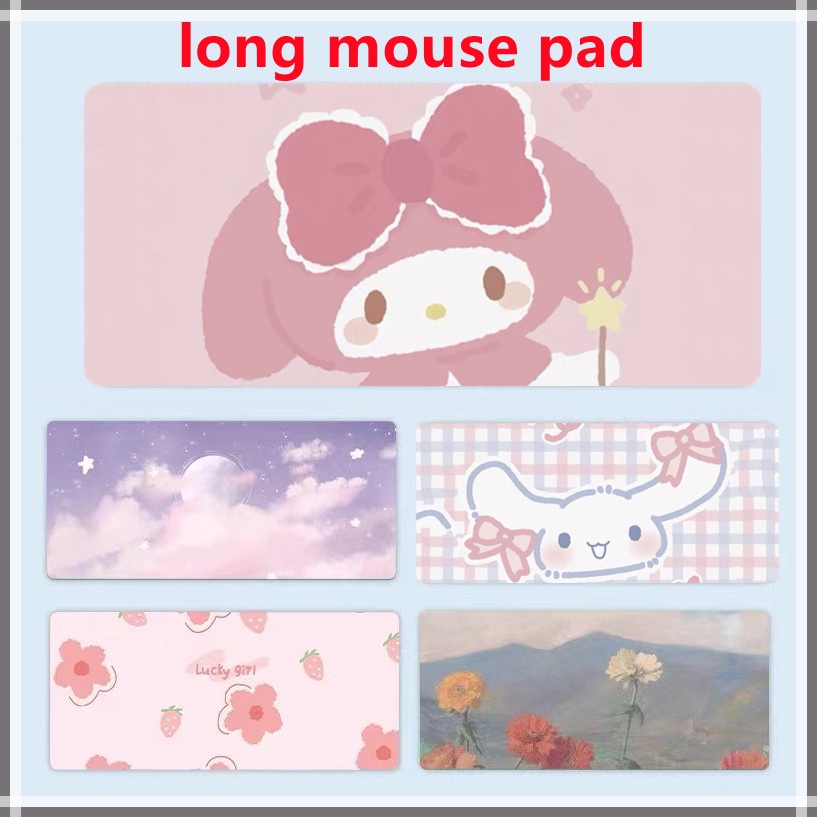 【My Melody & Flower & Cinnamoroll】แผ่นรองเม้าส์ 57x30x3 ซม. แผ่นรองเม้าส์ลายการ์ตูน small fresh Mouse Pad แผ่นรองเมาส์ ที่รองเมาส์