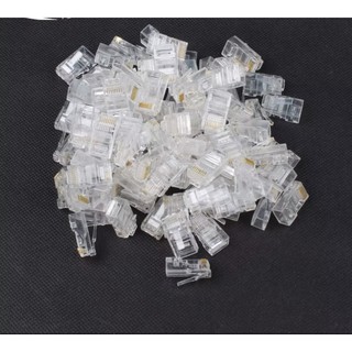 RJ45 สุทธิเครือข่าย Modular Plug Cat5 CAT5e Connector 8P8C UTP Unshielded Modular Rj45 ปลั๊กใหม่100 PCS