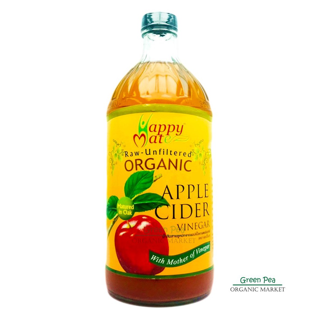 Apple Cider Vinegar , Happy mate 965 ml,HappyMate น้ำส้มสายชูหมักจากแอปเปิ้ลออร์แก