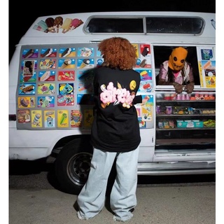 เสื้อยืดแขนสั้น ผ้าฝ้าย พิมพ์ลายตัวอักษร Drew House หน้ายิ้ม ทรงหลวม แฟชั่นคู่รักS-5XL