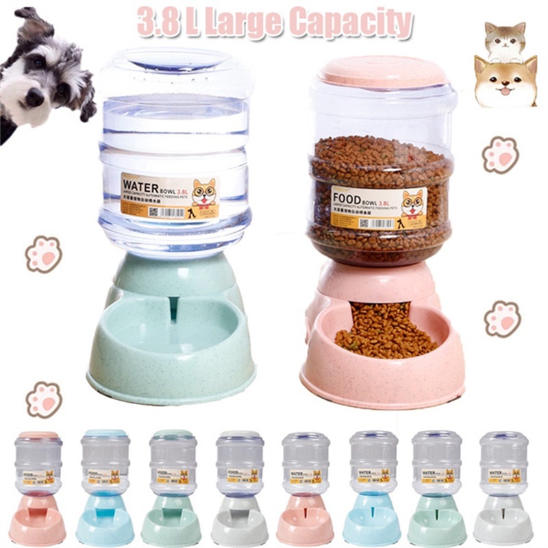 3.8L Pet Dog Cat Automatic Feeders Large Capacity Pet Dog Drinkers ...