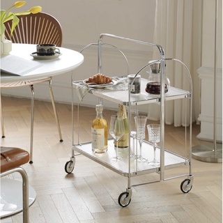 ชั้นวาง Vintage Foldable Trolley ชั้นวางของ บาร์ รถเข็น ดีไซน์ยอดนิยมจากปี