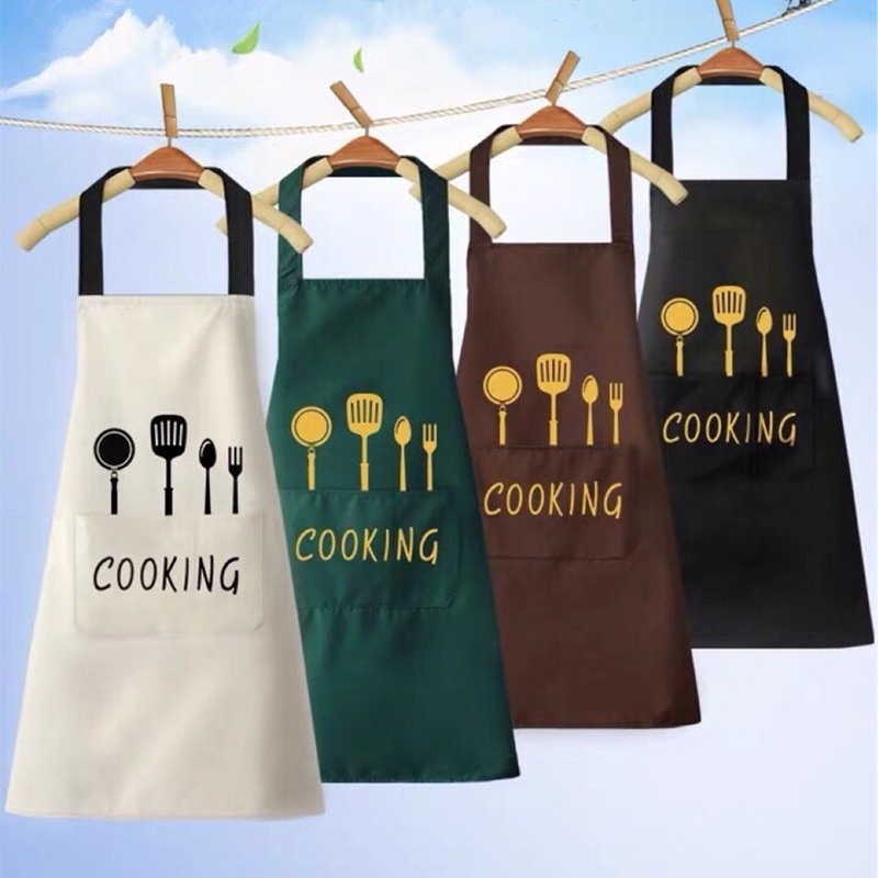 【 จัดส่งจากกรุงเทพฯ】แฟชั่นผ้าใบผ้ากันเปื้อนเปื้อนทำอาหาร apron ผ้ากันเปื้อนร้านกาแฟ