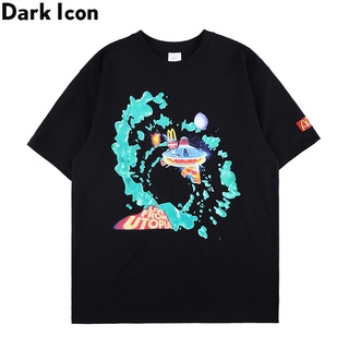 เสื้อยืดผู้ เสื้อยืด แขนสั้น พิมพ์ลาย Dark Icon สไตล์ฮิปฮอป ร็อคกี้ สตรีท เหมาะกับฤดูร้อน สําหรับผู้ชาย S-5XL