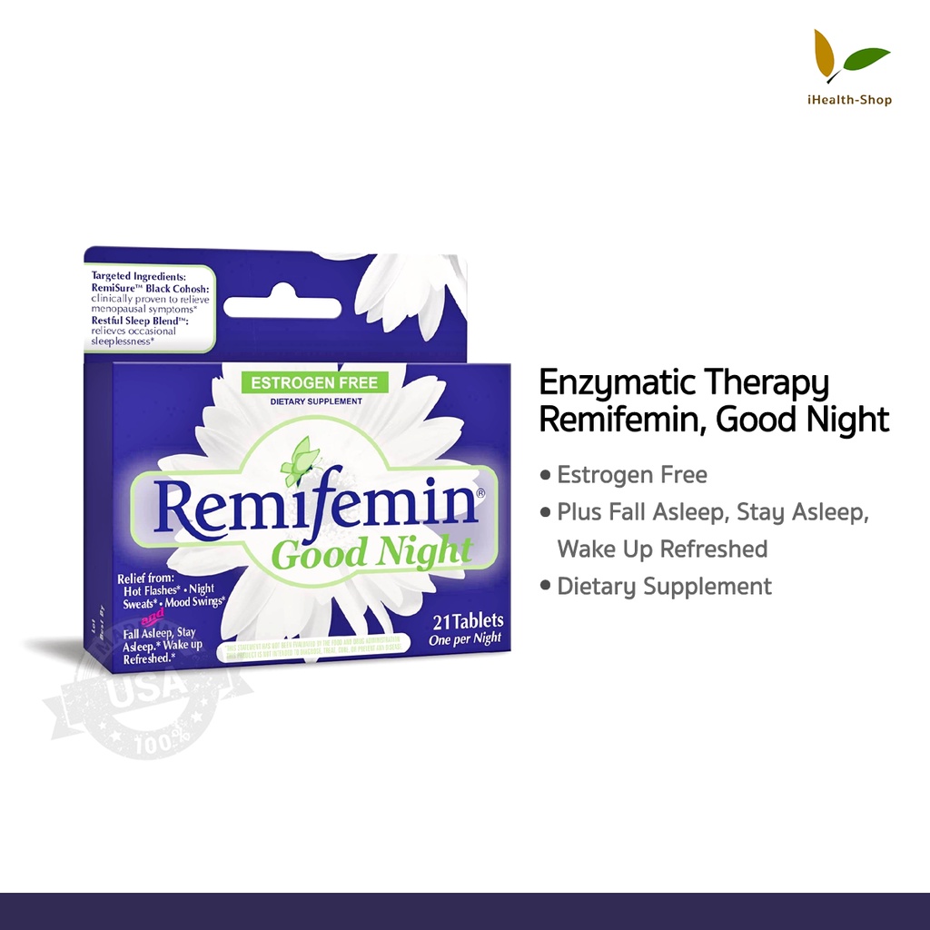 Exp.08/2024✅ Enzymatic Therapy, Remifemin, Good Night Sleep, 21 Tablets