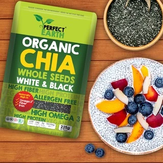 Perfect Earth Chia Seeds 225 g. เพอร์เฟคเอิร์ธ เมล็ดเจียออร์แกนิค 225 กรัม