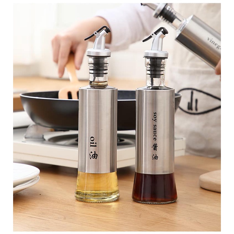 300ml แก้วทําอาหารปรุงรสขวดน้ํามันซอสหรือ Dressing Pourer Dispenser Botol Gelas Dapur 300ml แก้วน้ํา