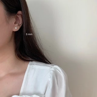 A.piece ต่างหูมุกเงินแท้ [all silver 925] Basic Pearl