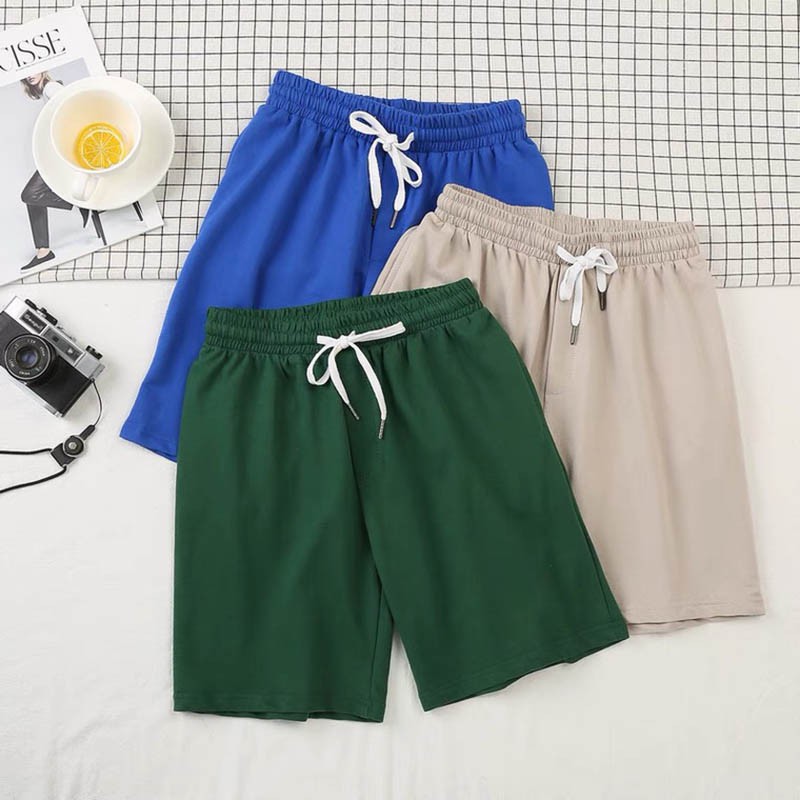 กางเกงขาสั้นแฟชั่น คุณภาพดี เนื้อผ้าใส่สบาย ไม่ร้อนขอบเอวยางยืด ใส่กระชับพอดีตัวมีเชือกรัดเอว เพื่อความแน่นกระชับ