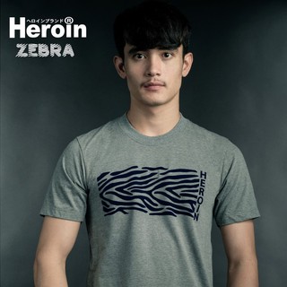 Heroin เสื้อยืดสีเทา รุ่นม้าลาย Zebra (แจกโค้ด NEWHEOF ลด 80฿)