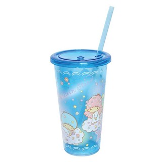 🔥The Best!! ซานริโอ้ แก้วน้ำ PS 32 ออนซ์ ลายลิตเติ้ลทวิตสตาร์ SANRIO LITTLE TWIN STARS Plastic Cup w/ Straw 32 OZ