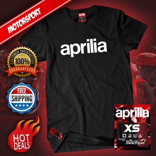 คอตต้อนคอกลมเสื้อยืด ลาย Aprilia Racing MotosportS-5XL