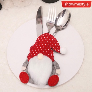 SMS Christmas Gnome Doll Cutlery Bags Christmas Tableware Pouch New Year Table Home Decor G5W2