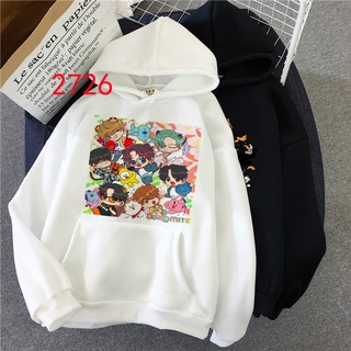 Women Kpop BTS Korean Style เสื้อแขนยาวมีฮู้ดหญิง  New Album DYNAMITE Print Hoodie Sweatshirt Casual Kpop Hip Hop Long Sleeve Top Hoody Female