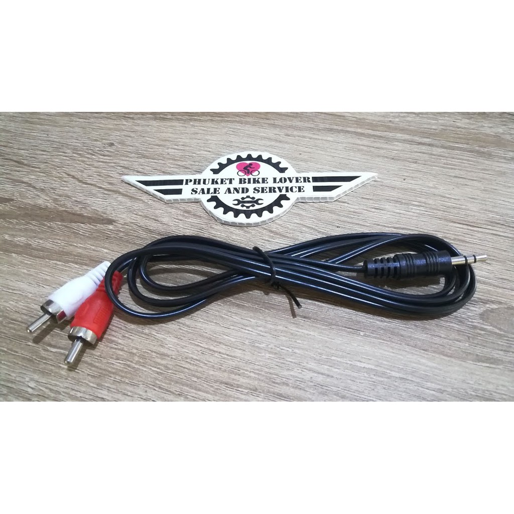 สาย audio สำหรับต่อโทรศัพท์มือถือเข้าเครื่องเสียง เข้าแอมป์ขยายเสียง คุณภาพดี aux 3.5mm to RCA ยาว 1