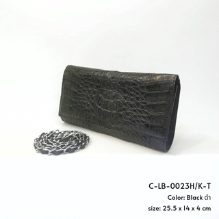 Prang Crocodile Leather Clutch / Cross Body Lady Bag กระเป๋าถือผู้หญิง คลัทช์ หนังจระเข้ C-LB-0023H/K-T