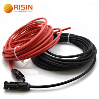 Good Quality Solar Panel Extension Cable 6mm 10 AWG 5M 1 Pair Copper Wire Black and Red with for Connector Solar PV Cable