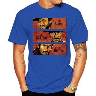 ใหม่ เสื้อยืดคอกลม พิมพ์ลาย The Good Bad Ugly Elint Eastwood Cult Western Movie สีขาว สไตล์วินเทจ เรโทร สําหรับผู้ชาย Eo