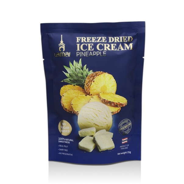 Freeze Dried Ice Cream Snack - Pineapple Flavor