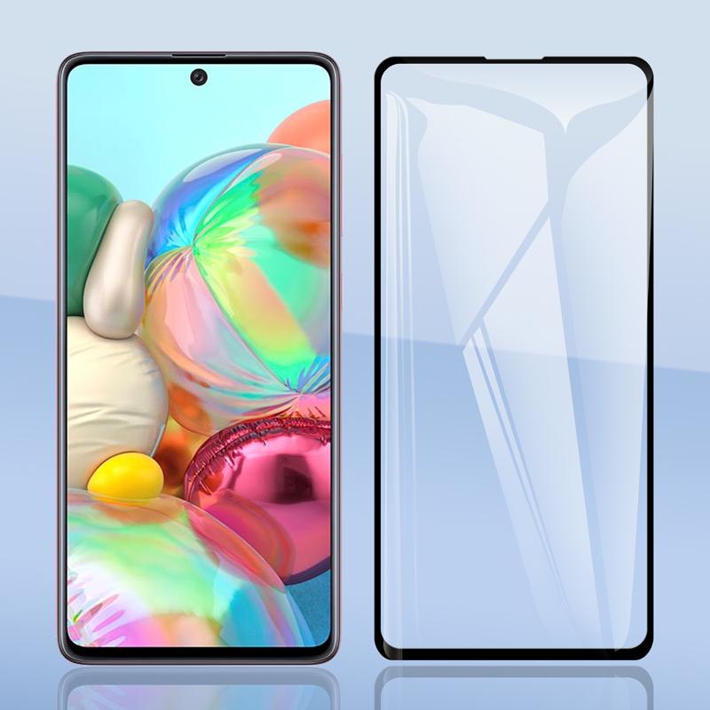 SAMSUNG คลุมทั้งหมดกระจกนิรภัยป้องกันหน้าจอสําหรับSamsung Galaxy A51 A515 A71 A715 9H 2.5D Ultra Thi