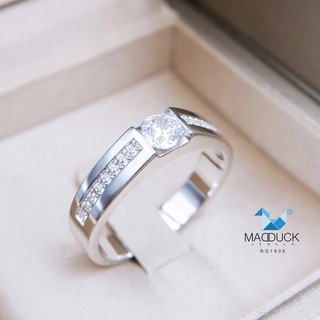 Madduckjewels แหวนเงินแท้ เพชร CZ ชุบโรเดียม RG1806