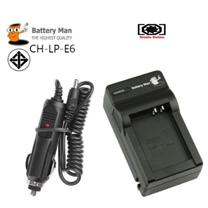 แท่นชาร์จแบต CHARGER CANON LP-E6 พร้อมสายชาร์จรถยนต์ Canon EOS 60D,70D,80D,6D,7D,7D II,5D Mk II,5D M